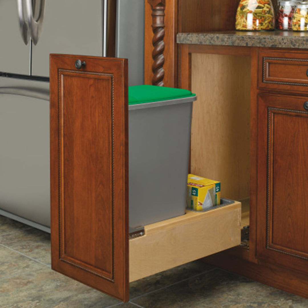 Rev-A-Shelf Pullout Trash Can 50 qt. w/Soft-close Soft-open, 4WCBM-1550DM-1