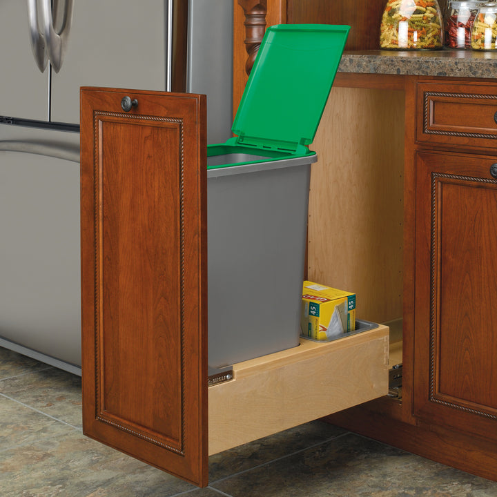 Rev-A-Shelf Pullout Trash Can 50 qt. w/Soft-close Soft-open, 4WCBM-1550DM-1