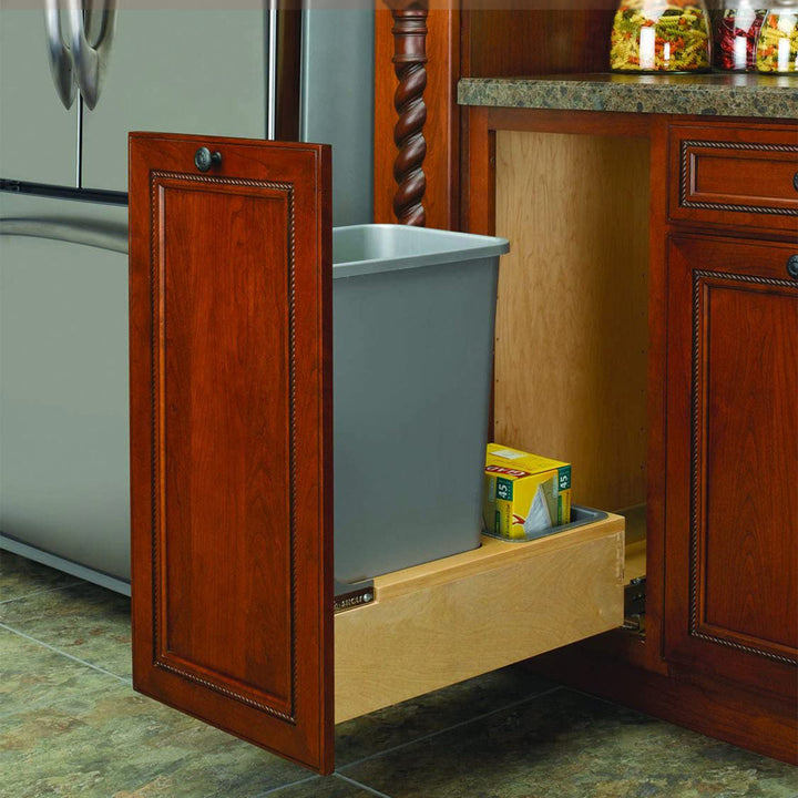 Rev-A-Shelf Pullout Trash Can 50 qt. w/Soft-close Soft-open, 4WCBM-1550DM-1