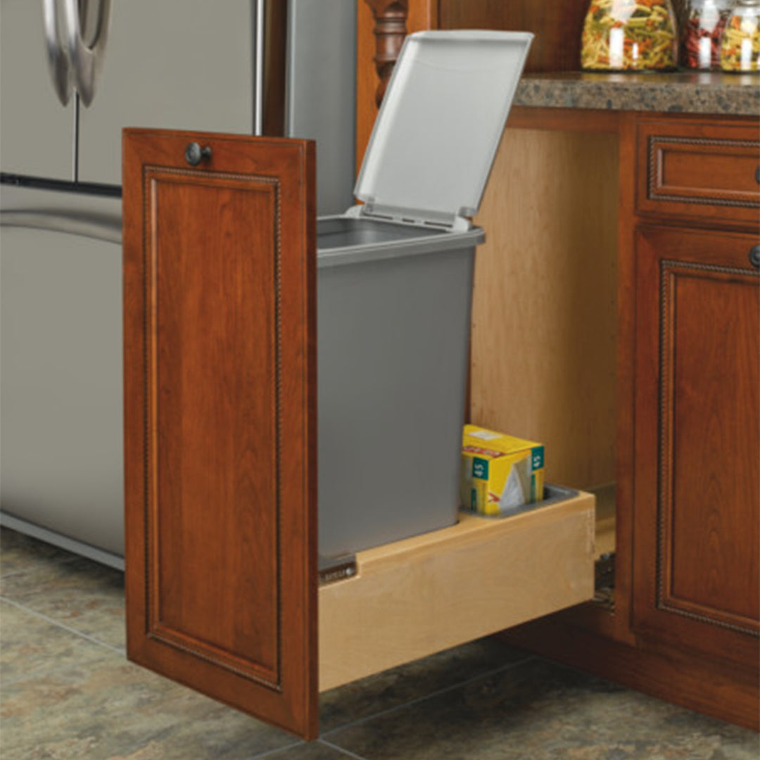 Rev-A-Shelf Pullout Trash Can 50 qt. w/Soft-close Soft-open, 4WCBM-1550DM-1