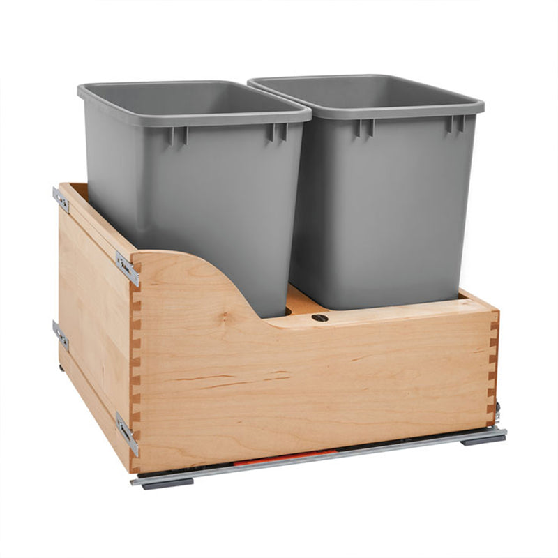Rev-A-Shelf Double Pull Out Trash Can 35 Qt w/ Soft-Close Slides, 4WCSC-2135DM-2