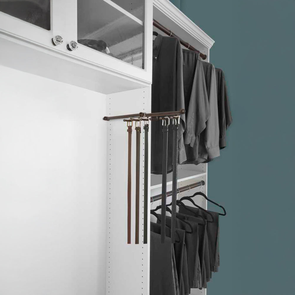 Rev-A-Shelf 14" Pullout Belt & Scarf Closet Organizer, Bronze, CBSR-14-ORB - VMInnovations