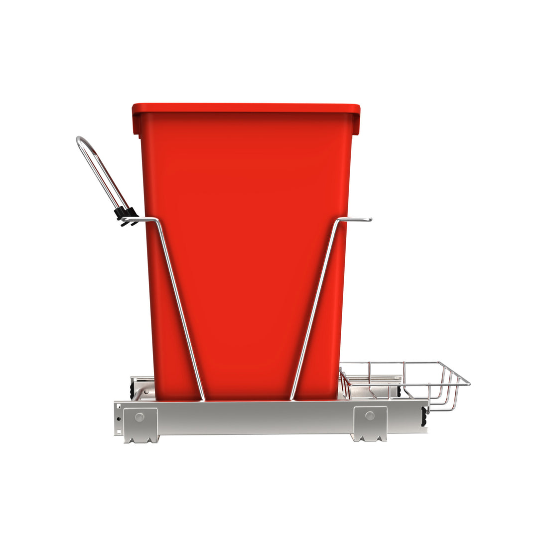 Rev-A-Shelf Pullout Trash Can 35 qt. for Kitchen Cabinets, Red, RV-12KD-16C-S