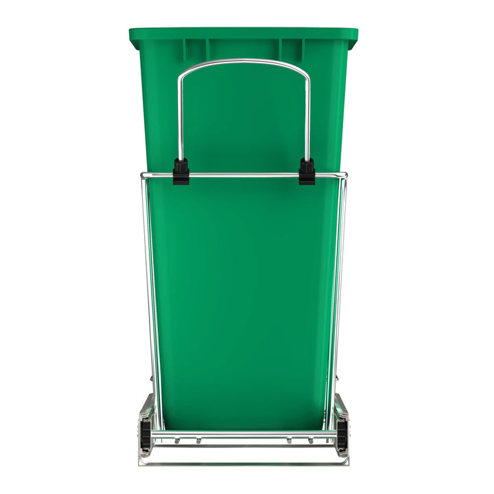 Rev-A-Shelf Pullout Trash Can 35 qt. for Kitchen Cabinets, Green, RV-12KD-19C-S