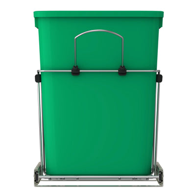 Rev-A-Shelf Double Pull Out Trash Can 27 Qt for Kitchen, Green, RV-15KD-1918C-S
