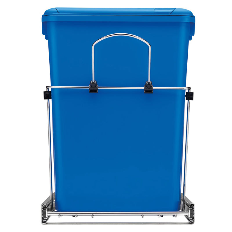 Rev-A-Shelf Double Pullout Trash Can 35 qt. for Kitchen, Blue, RV-18KD-11RC-S