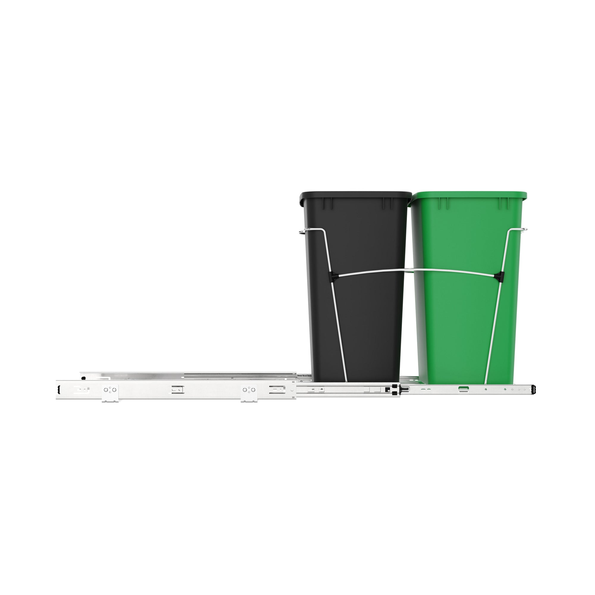 Rev-A-Shelf Double Pullout Trash Can 35 qt. for Kitchen, RV-18KD-1918C-S - VMInnovations