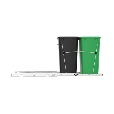 Rev-A-Shelf Double Pullout Trash Can 35 qt. for Kitchen, RV-18KD-1918C-S - VMInnovations