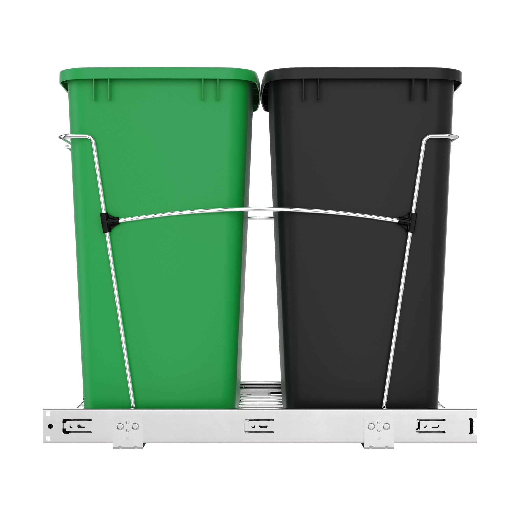 Rev-A-Shelf Double Pullout Trash Can 35 qt. for Kitchen, RV-18KD-1918C-S - VMInnovations