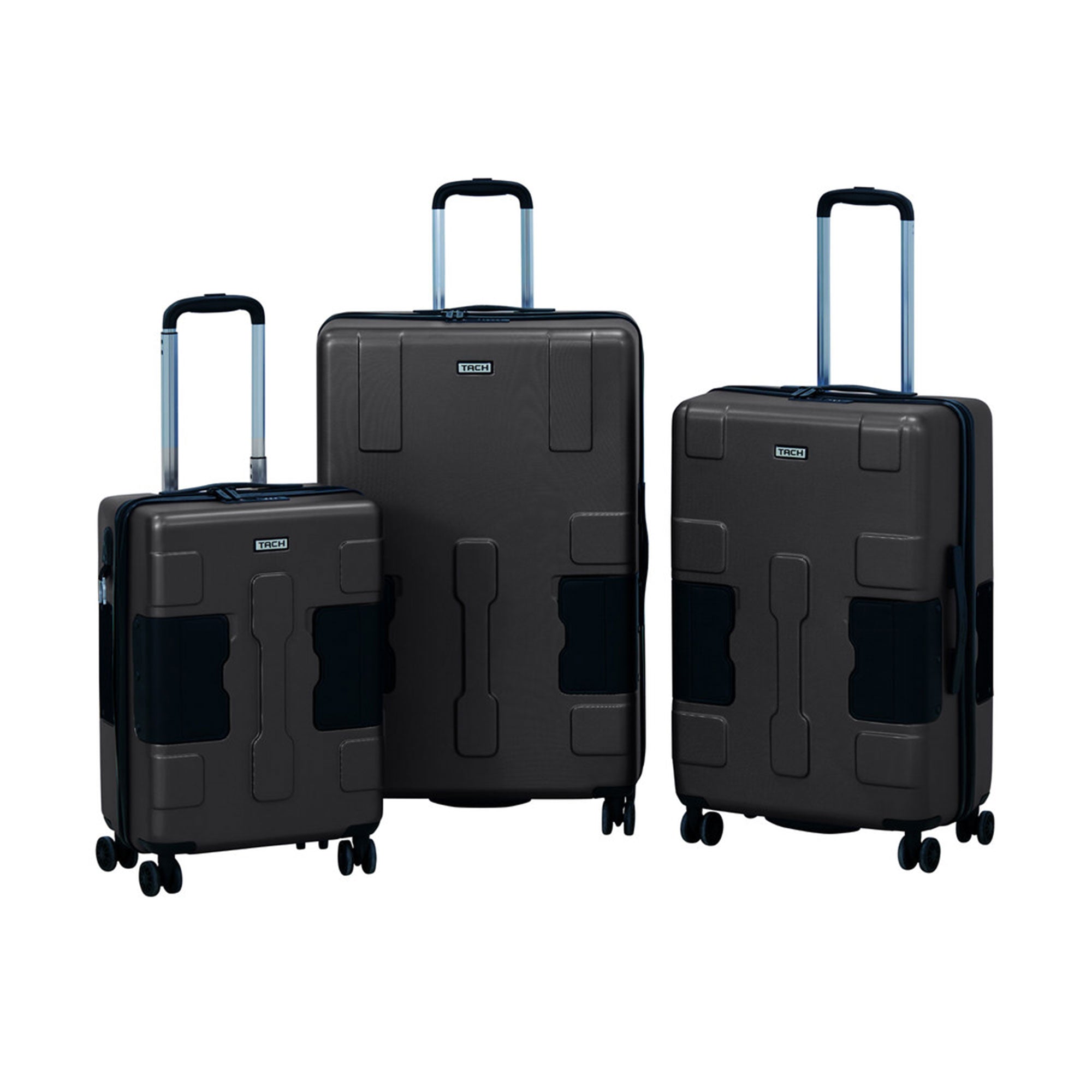 TACH 3Piece Hard Shell Rolling Travel Luggage Set w/ Wheels, Black (For Parts) - VMInnovations