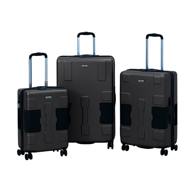 TACH V3 Connectable Hardside Luggage Set, 3 Piece Set, Black
