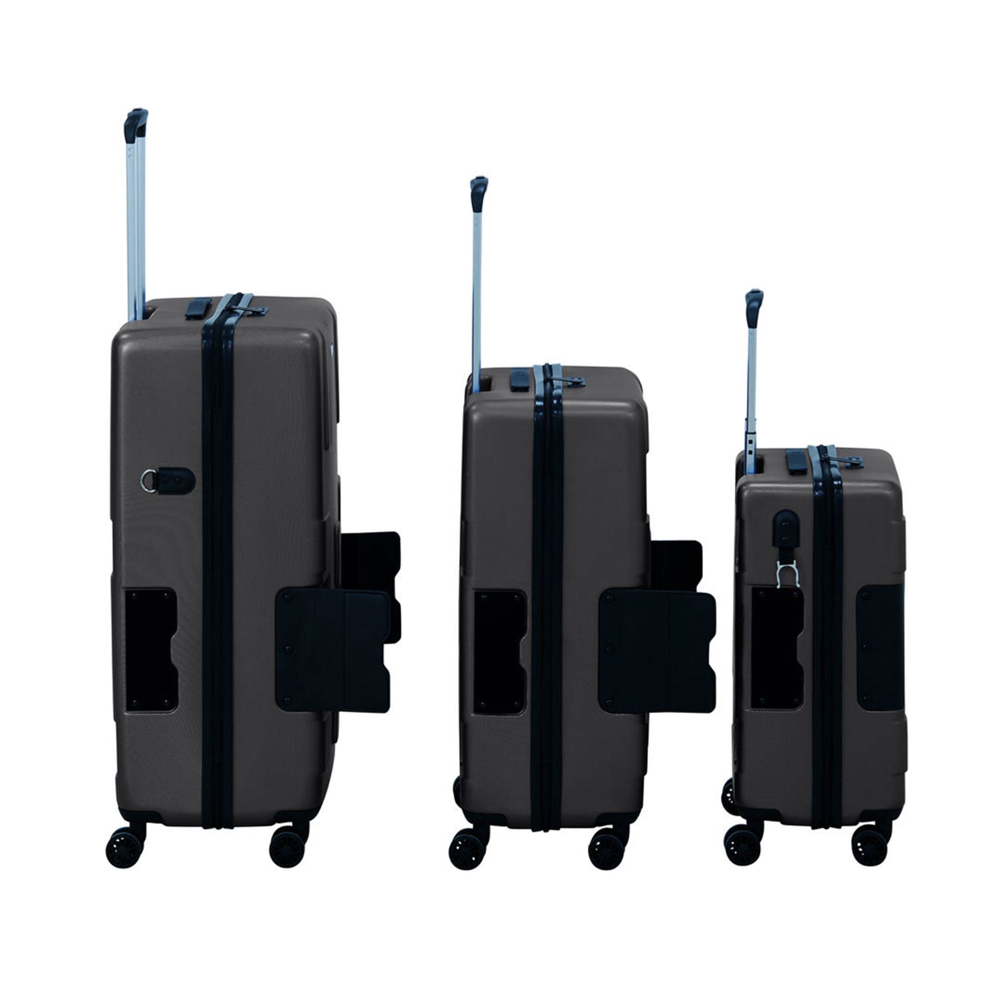 TACH V3 3 Piece Hard Shell Rolling Travel Luggage Set w/ Wheels, Black(Open Box) - VMInnovations