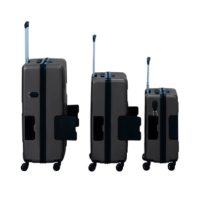 TACH 3Piece Hard Shell Rolling Travel Luggage Set w/ Wheels, Black (For Parts) - VMInnovations