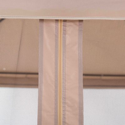 Sunjoy 10 x 10 Ft Hampton Soft Top Steel Gazebo w/ Netting, Brown (For Parts) - VMInnovations