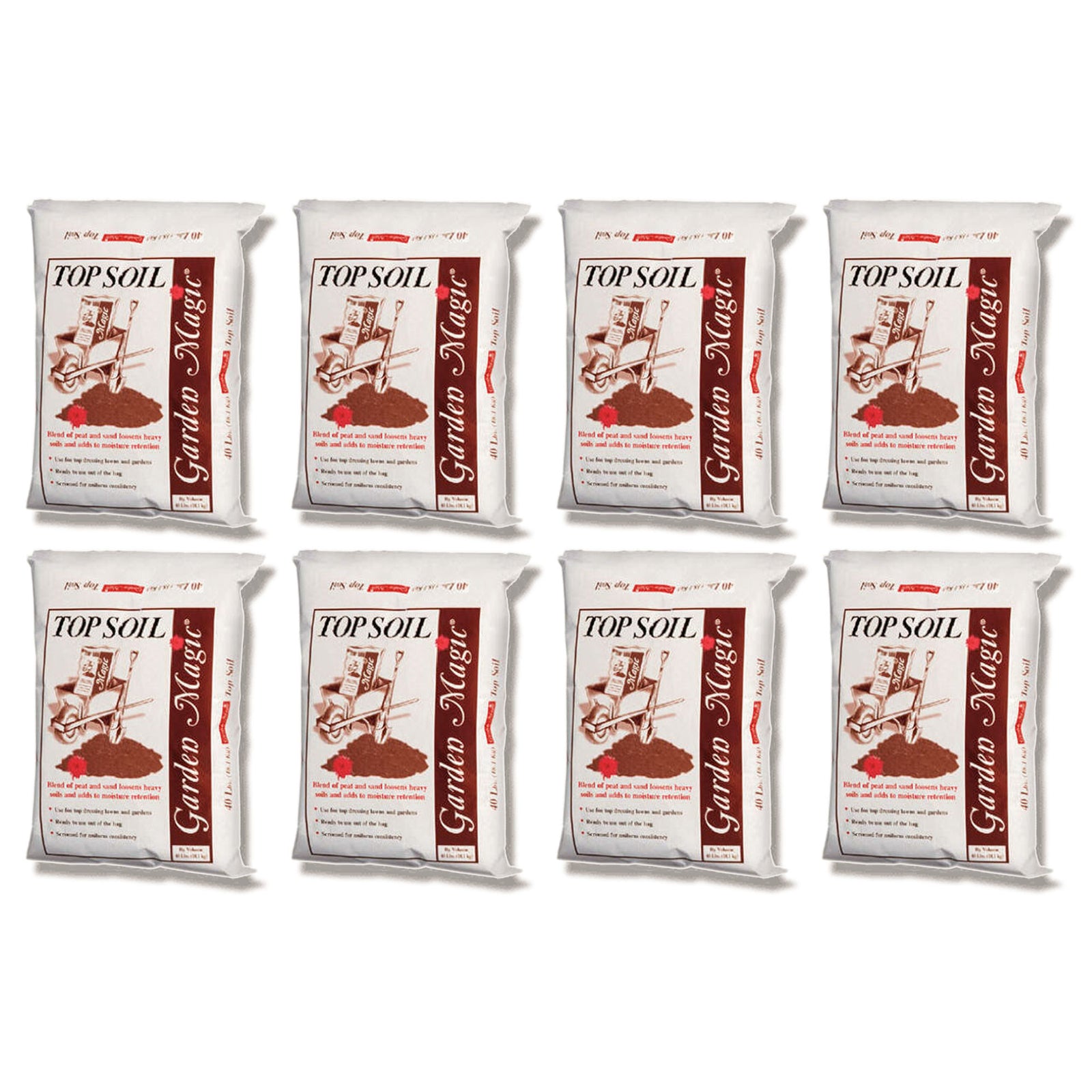 Michigan Peat Garden Magic Organic Planting Potting Soil, 40 Pound Bag (8 Pack) - VMInnovations