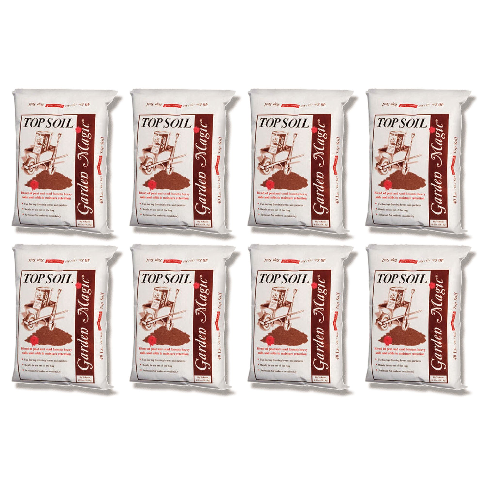 Michigan Peat Garden Magic Organic Planting Potting Soil, 40 Pound Bag (8 Pack) - VMInnovations
