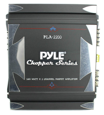 Pyle PLA2200 Bridgeable 2 Channel 1400 Watt Car Audio Mosfet Amplifier (2 Pack)