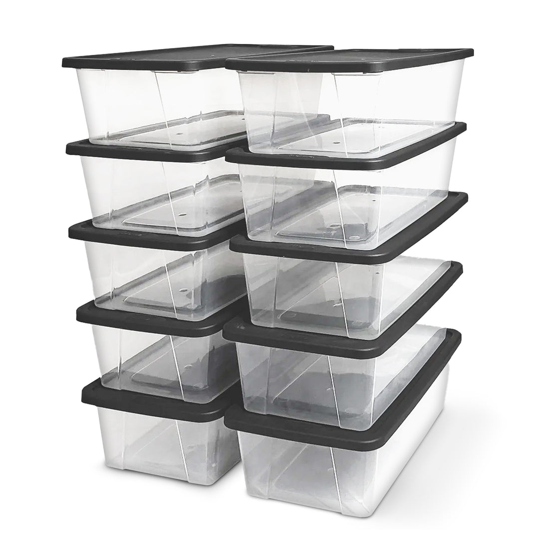 Homz Snaplock 6 Qt Clear Organizer Storage Container w/ Lid (10 Pack) (Open Box)