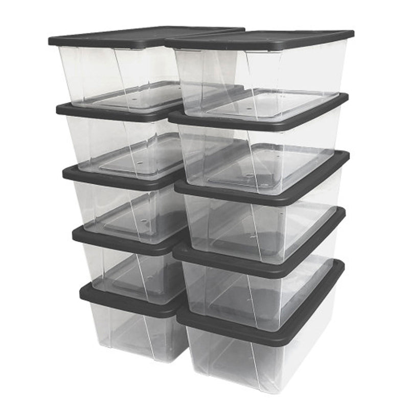 Homz Snaplock 6 Quart Clear Organizer Storage Container Bin with Lid (10 Pack)