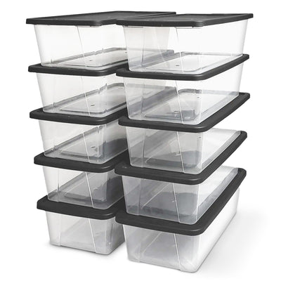 Homz Snaplock 6 Quart Clear Storage Container Bin w/ Lid (10 Pack) (Used)
