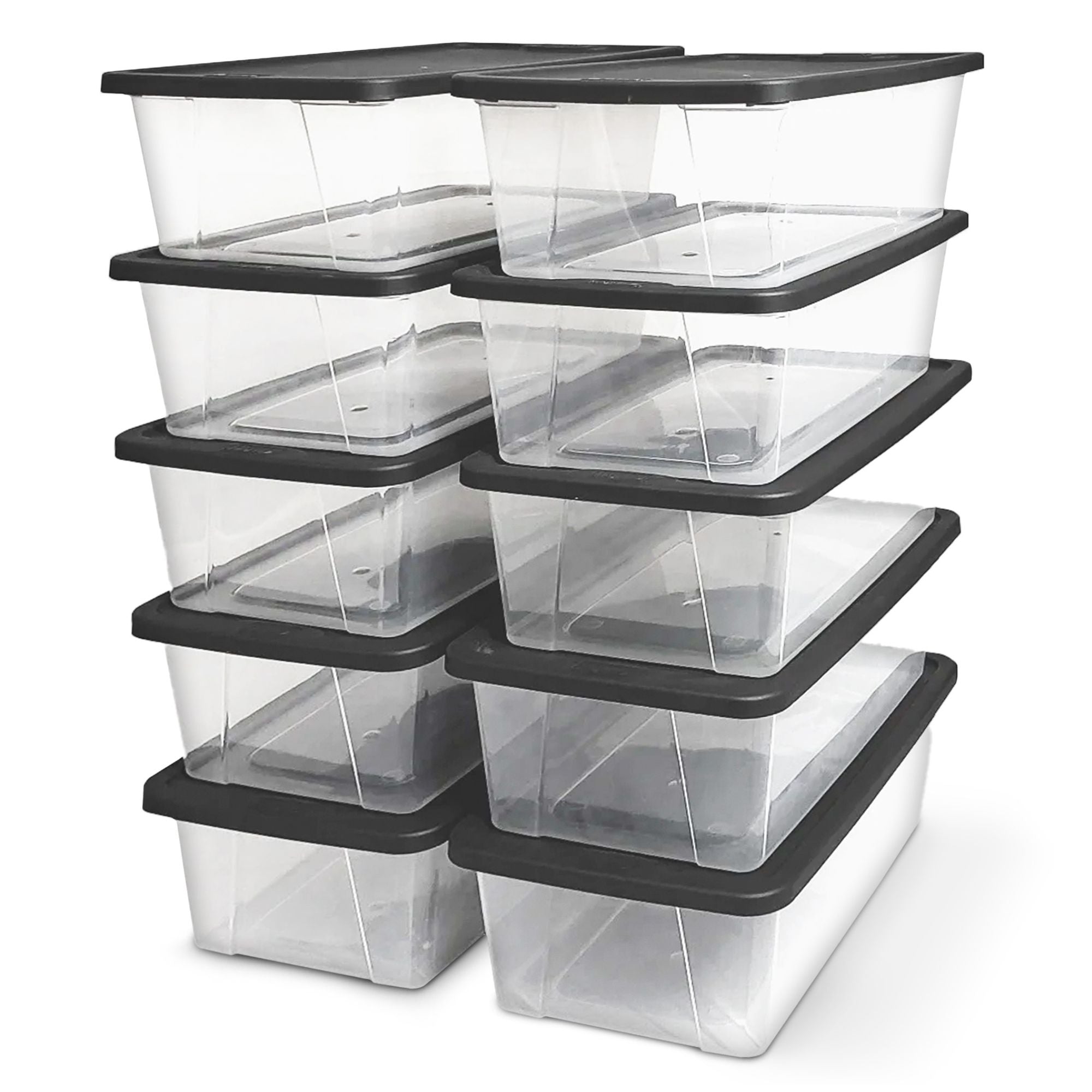 Homz Snaplock 6 Quart Clear Storage Container Bin w/ Lid (10 Pack) (Used) - VMInnovations