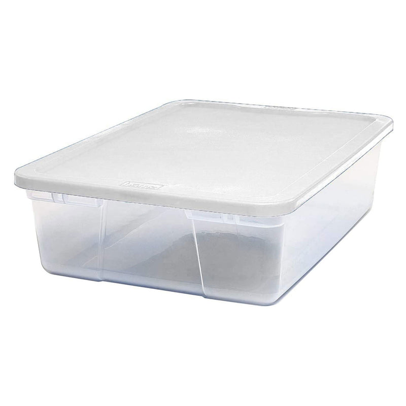 Homz 28 Qt Snaplock Clear Plastic Storage Container Bin with Secure Lid, 2 Pack