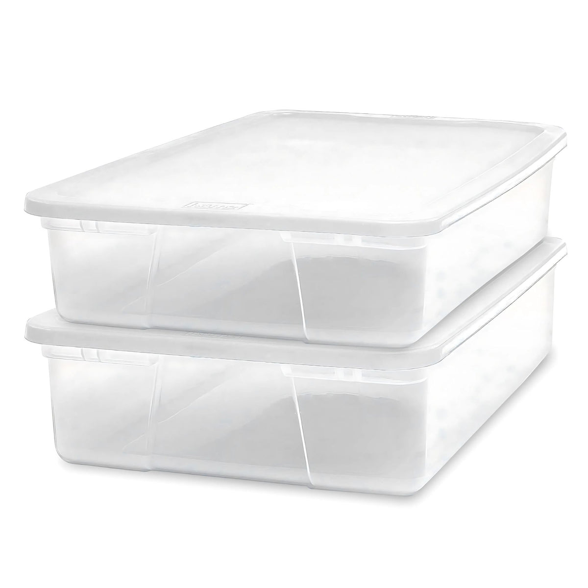 28 Qt Snaplock Plastic Storage Container Bin with Secure Lid, 2 Pack (Open Box)