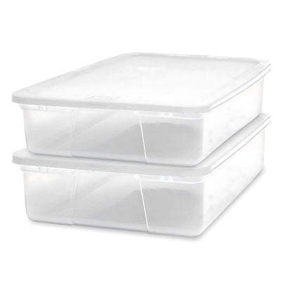 Homz 28 Qt Clear Plastic Storage Container Bin with Secure Lid, 2 Pack (Used) - VMInnovations