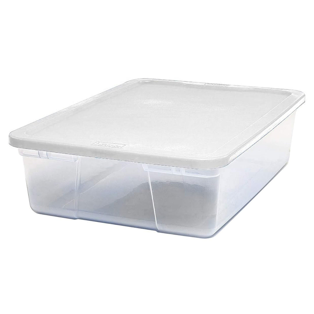 Homz 28 Qt Snaplock Clear Plastic Storage Container Bin with Secure Lid, 2 Pack