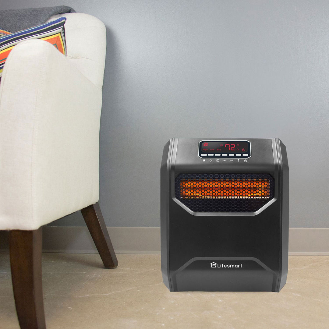 LifeSmart LifePro 1500W 6 Element Infrared Large Room Space Heater w/ Remote - VMInnovations