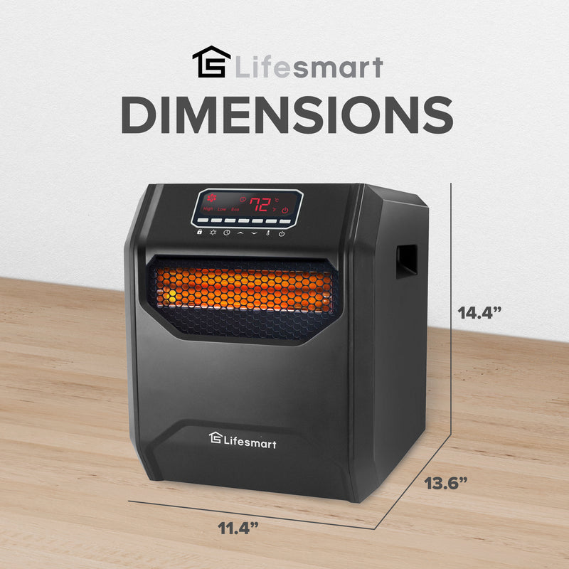 LifeSmart 1,500 Watt 6 Element Infrared Large Space Heater w/ Remote (For Parts)
