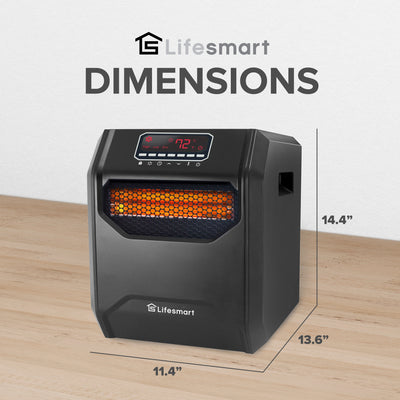 LifeSmart 1,500 Watt 6 Element Infrared Large Space Heater w/ Remote (Open Box)
