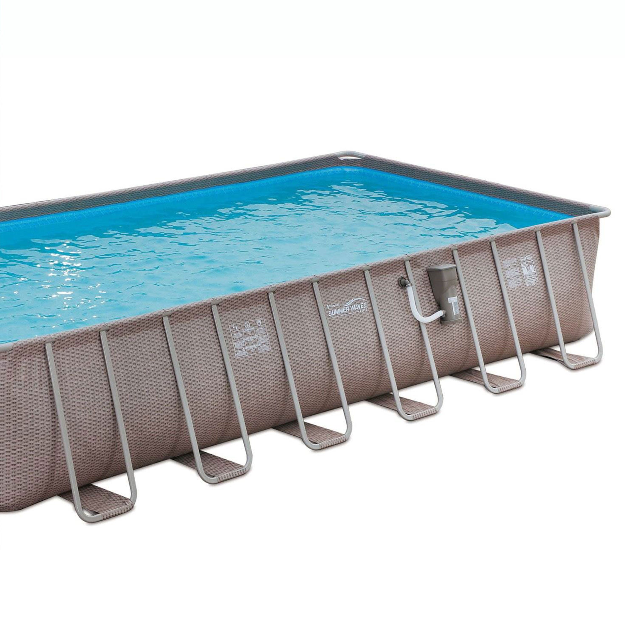 Summer Waves 24ft x 12ft x 52in Rectangle Above Ground Frame Swimming Pool Set