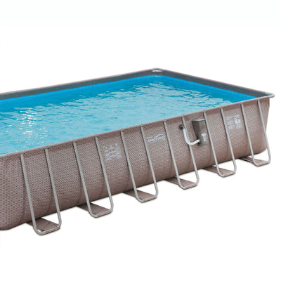 Summer Waves 24ft x 12ft x 52in Rectangle Above Ground Frame Swimming Pool Set