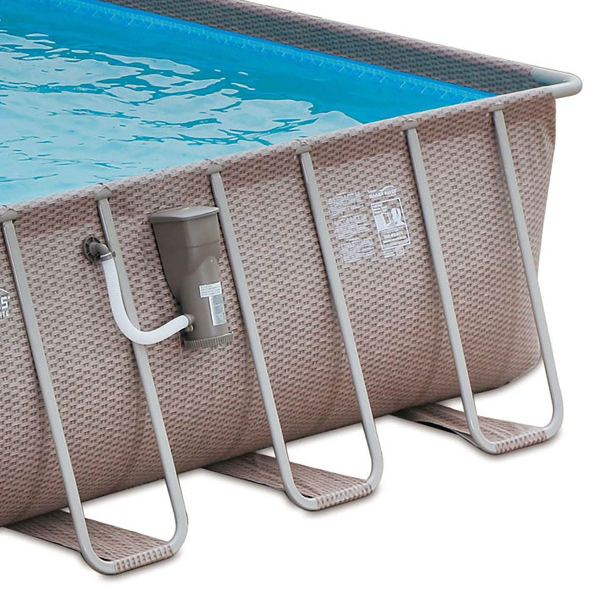 Summer Waves 24ft x 12ft x 52in Rectangle Above Ground Frame Swimming Pool Set