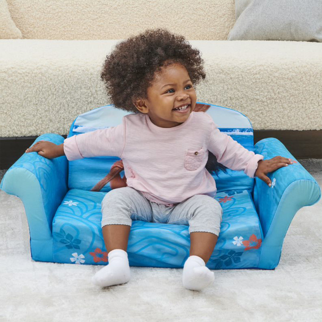 Marshmallow Furniture Kids 2-in-1 Flip Open Foam Compressed Sofa Bed, Moana - VMInnovations