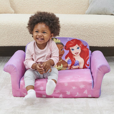 Marshmallow Furniture 2-in-1 Flip Open Couch Kid's Furniture, Princesses (Used)