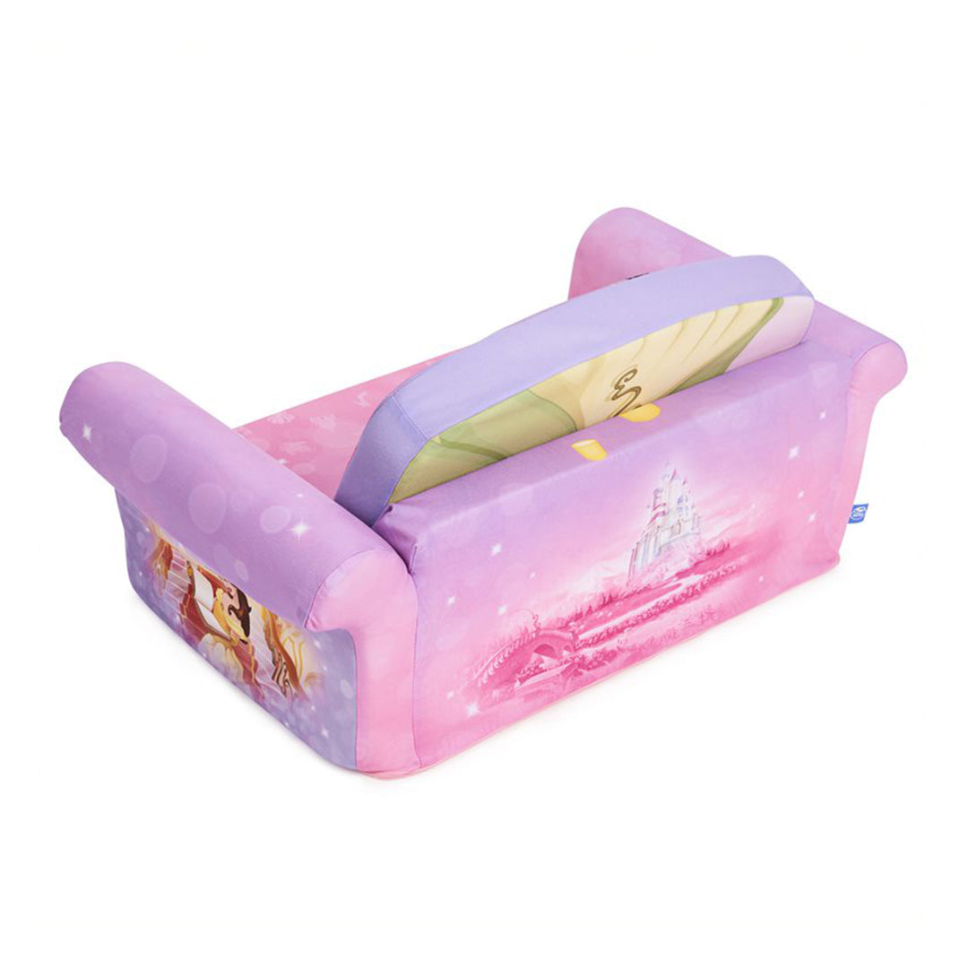 Marshmallow Furniture Kids 2-in-1 Flip Open Foam Couch Sofa Bed, Disney Princess