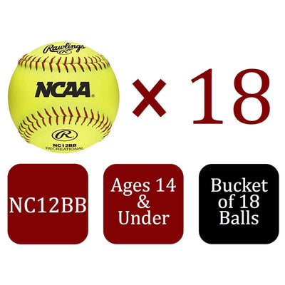 Rawlings 5 Gallon Sporting Goods Softball Bucket with 18 Cork Center Softballs