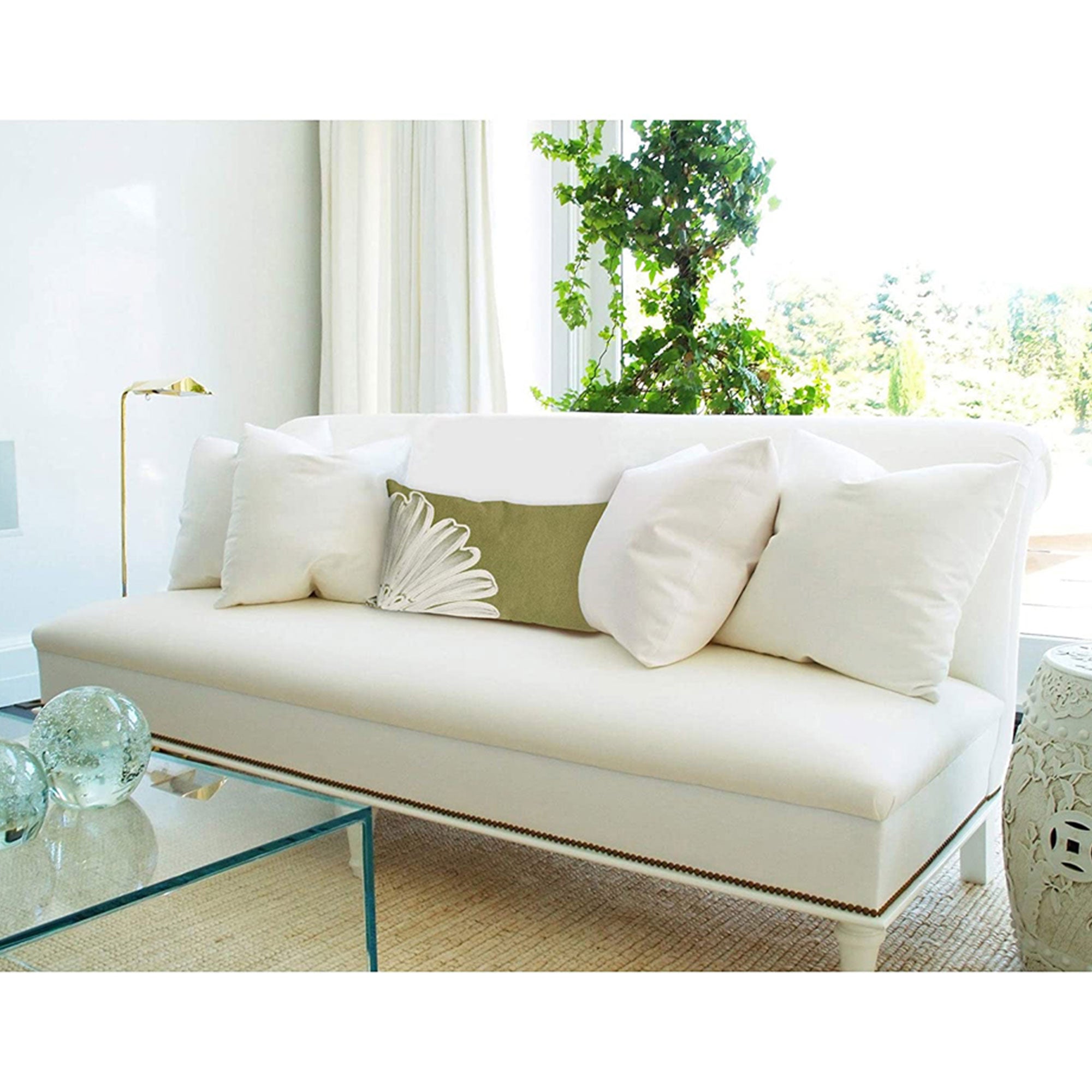 Visions II Indoor Outdoor Patio Accent Pillow, Flower, 12 x 20 Inch (Open Box) - VMInnovations
