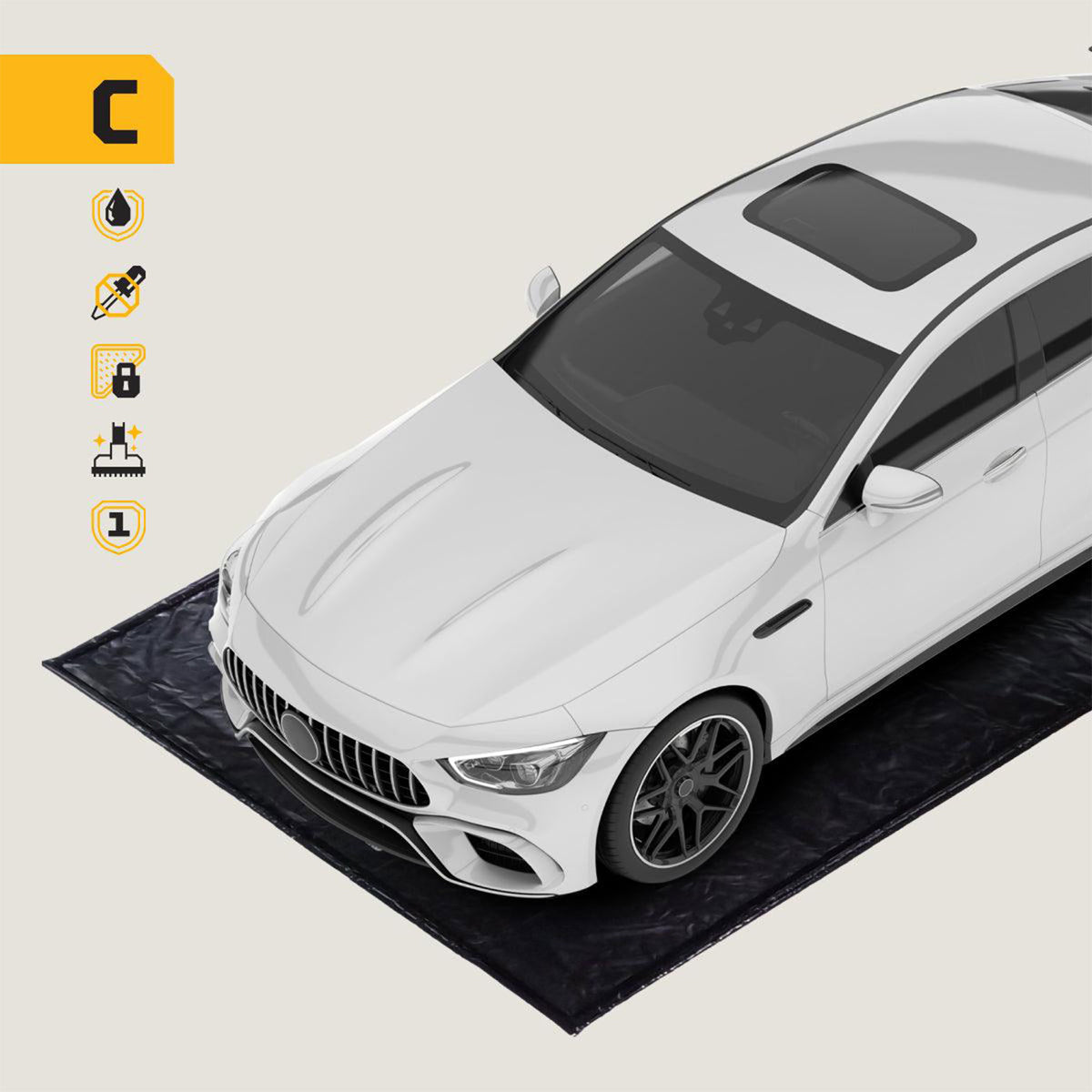AutoFloorGuard 7.75 Ft by 16 Ft Compact Size Debris Containment Mat (Open Box) - VMInnovations