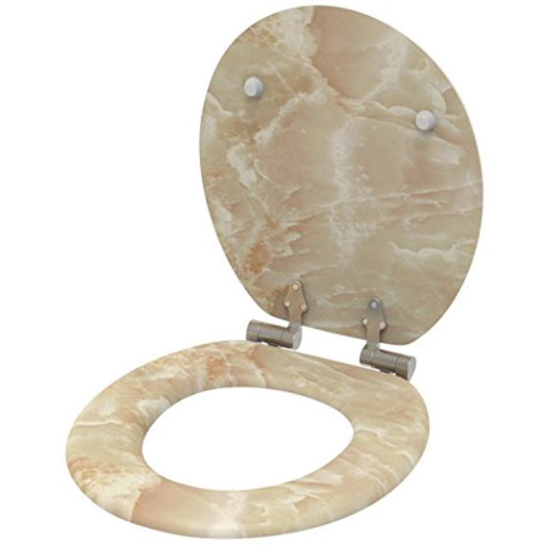 Sanilo 252 Round Soft Close Molded Wood Adjustable Toilet Seat, Marble Nature