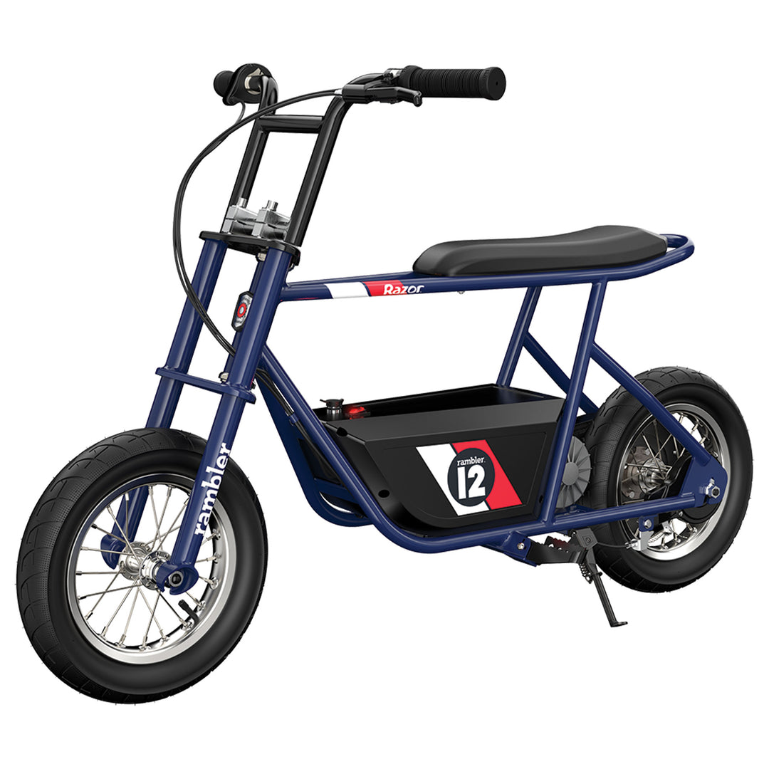 Razor Rambler 12 Electric Retro Minibike w/ 250W Motor & 24V Battery, Dark Blue