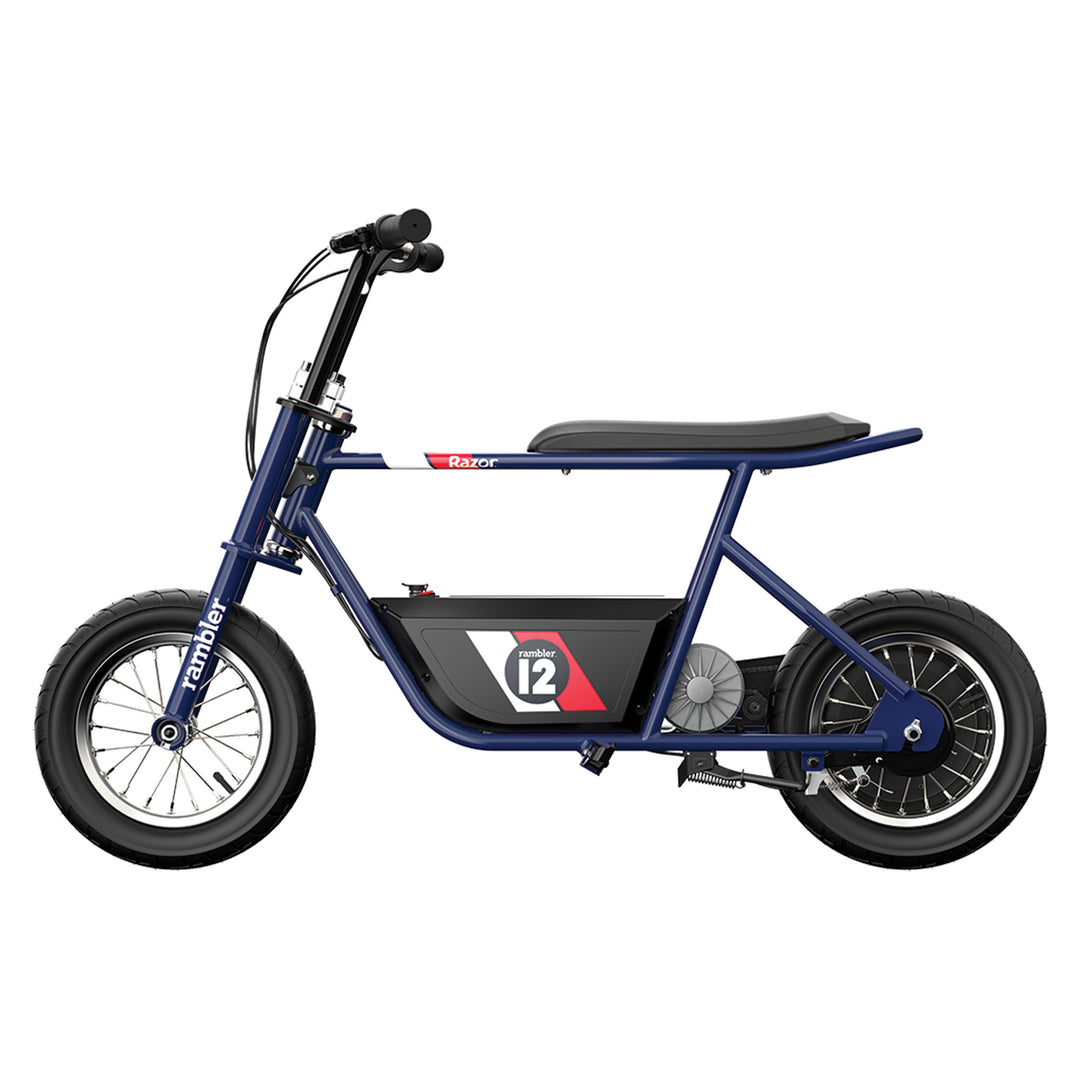 Razor Rambler 12 Electric Retro Minibike w/ 250W Motor & 24V Battery, Dark Blue