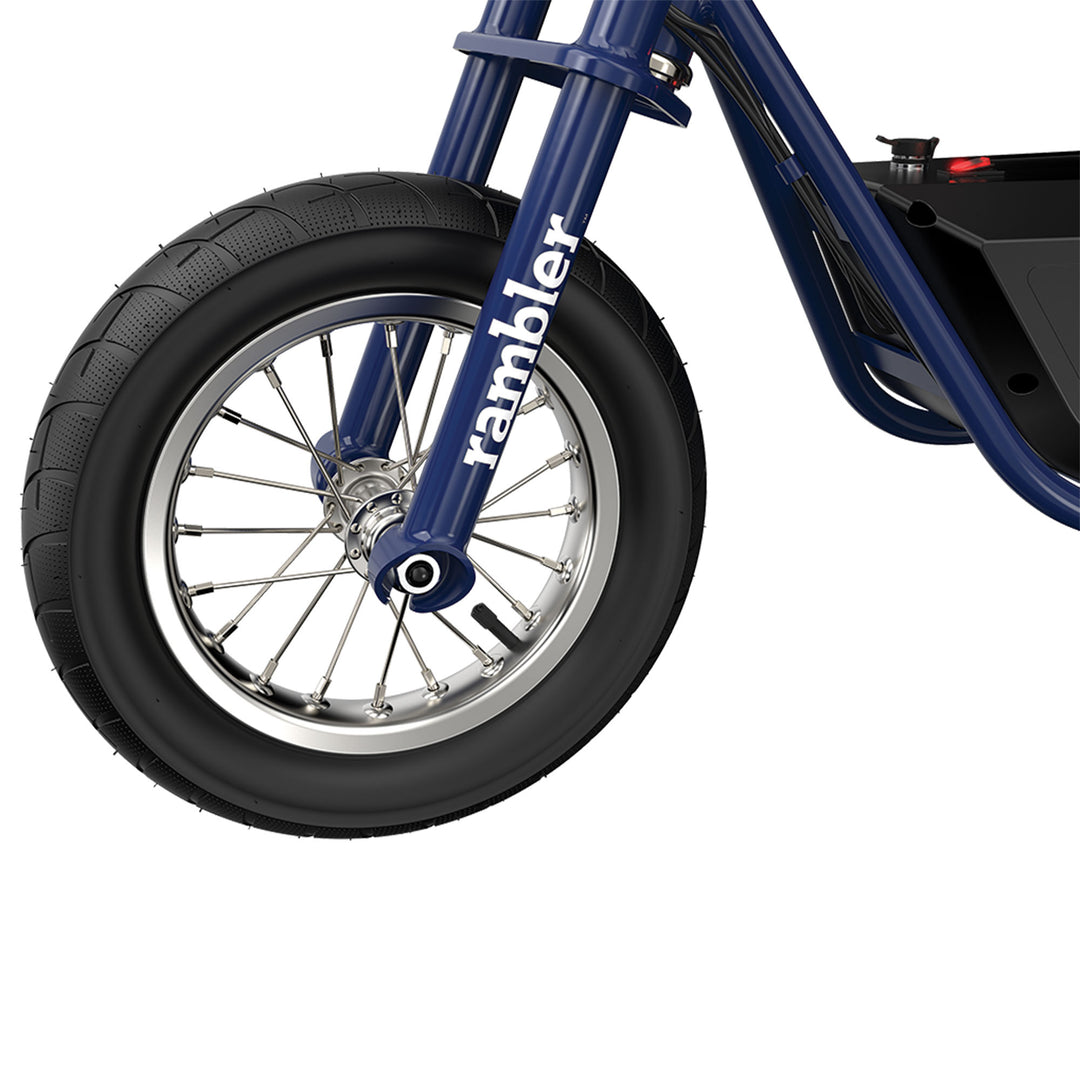 Razor Rambler 12 Electric Retro Minibike w/ 250W Motor & 24V Battery, Dark Blue