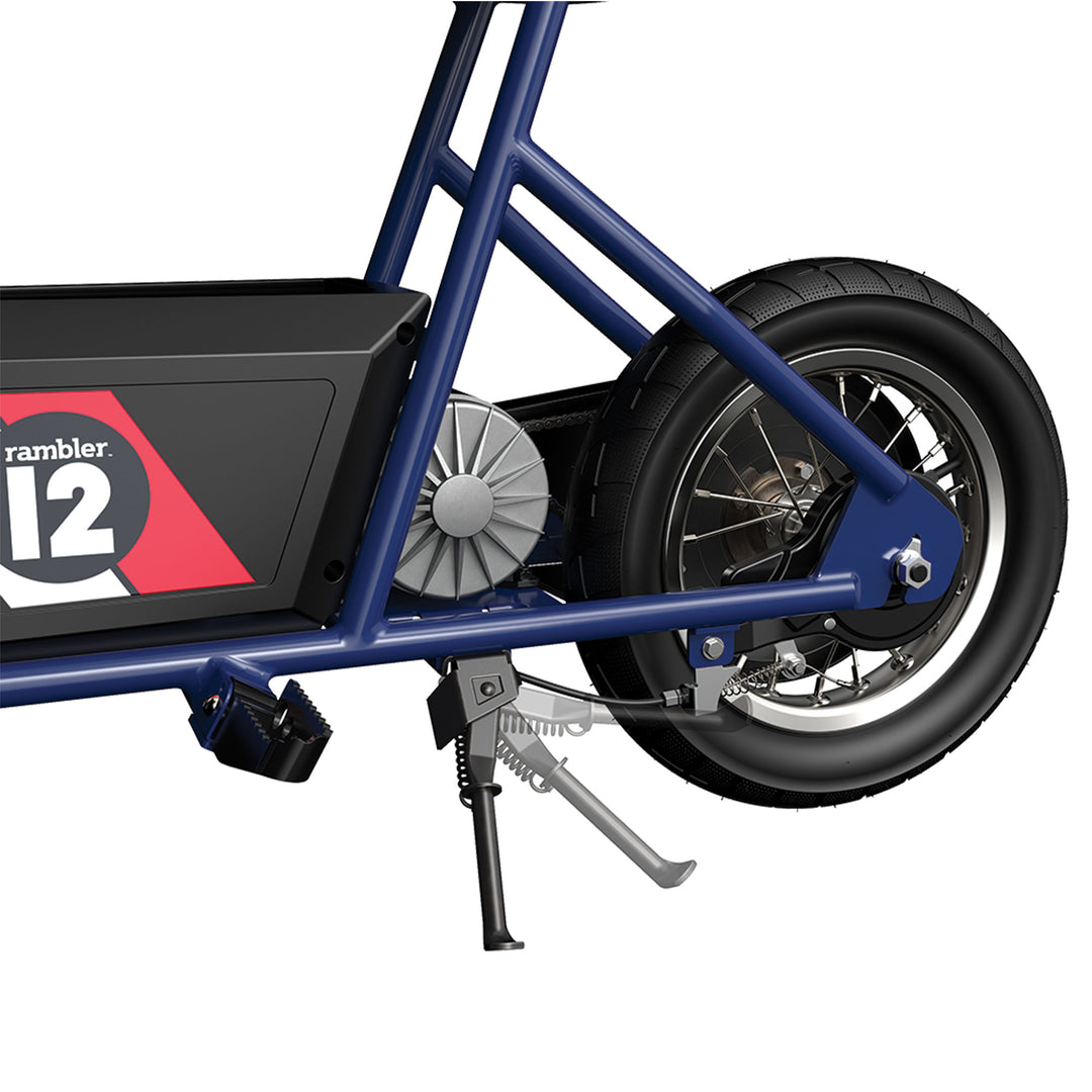 Razor Rambler 12 Electric Retro Minibike w/ 250W Motor & 24V Battery, Dark Blue