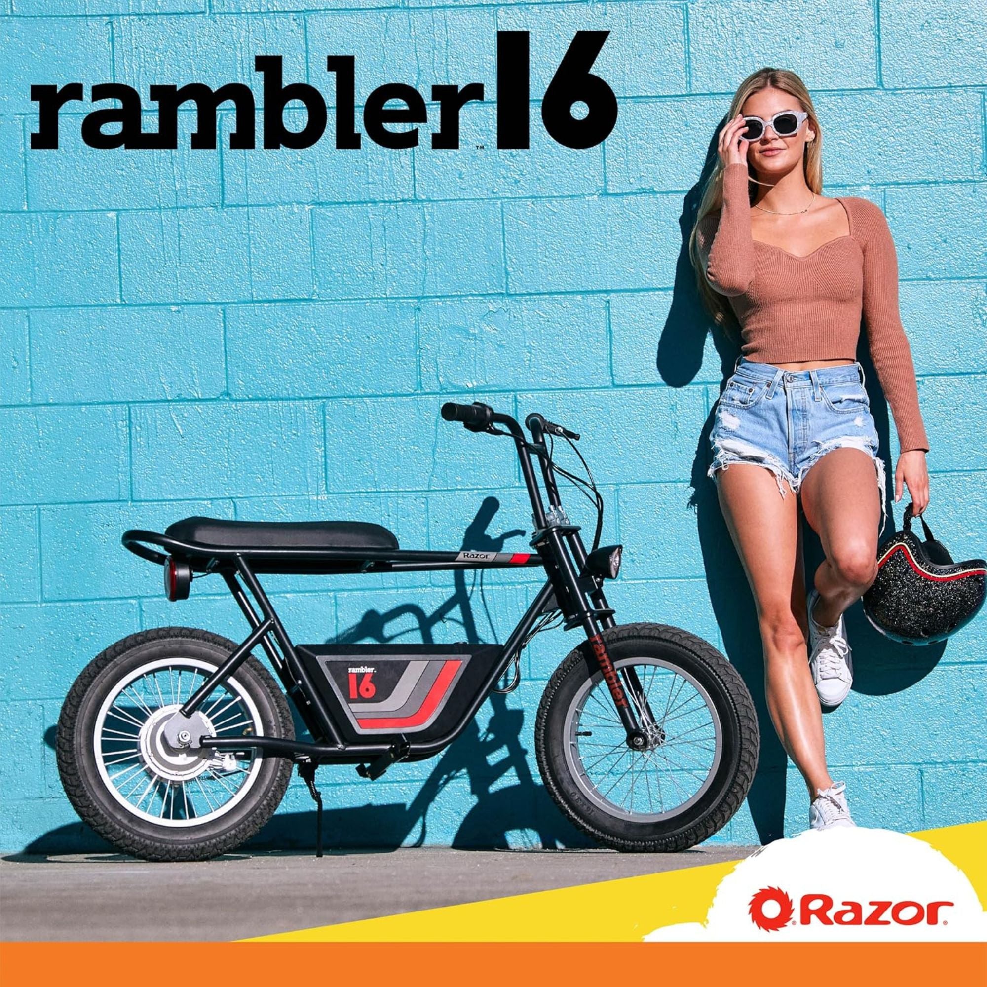 Razor Rambler 16 Electric Retro Minibike with 350W Motor & 36V Battery(Open Box)