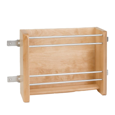 Rev-A-Shelf 4WFR-15-1 10 inch Pantry Cabinet Door Mount Foil Rack, Natural Maple