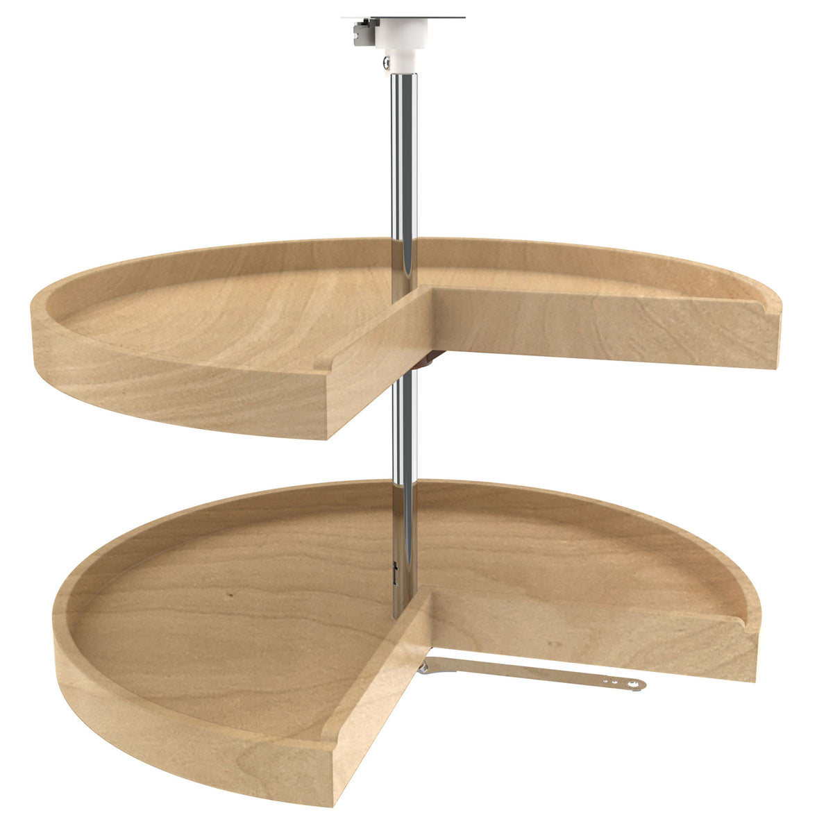 Rev-A-Shelf 24" Lazy Susan Pie-Cut Wooden 2-Shelf, Natural, 4WLS942-24-52