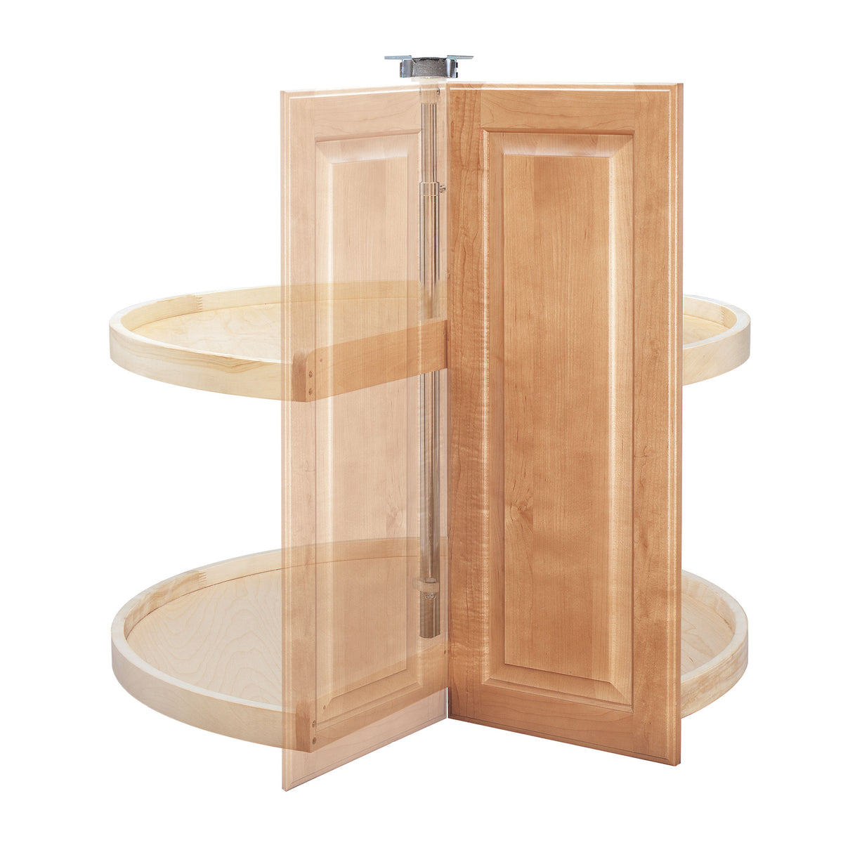 Rev-A-Shelf 24" Lazy Susan Pie-Cut Wooden 2-Shelf, Natural, 4WLS942-24-52